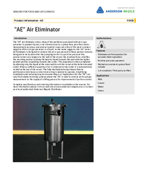 Thumbnail of document Data Sheet - AE Air Eliminator
